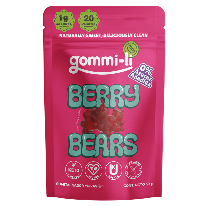 Berry Bears: Gomitas sabor moras sin azúcar añadida