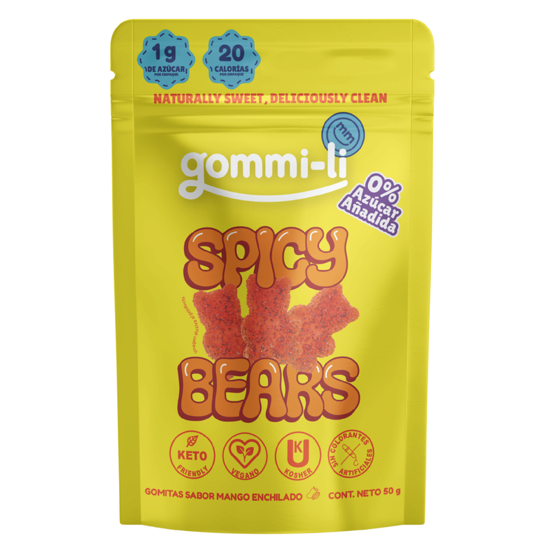 Spicy Bears: Gomitas de mango enchilado sin azúcar añadida