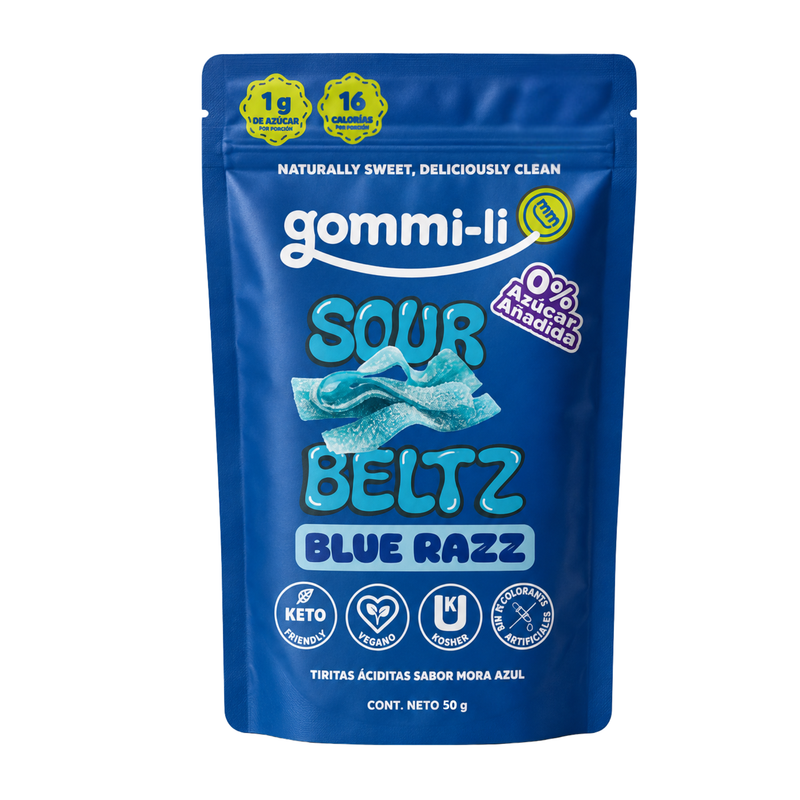 Sour Beltz Blue Razz Tiritas acidas sabor mora azul